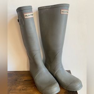 Vintage Hunter classic gray tall boots made in UK wellies size 38 women’s 8